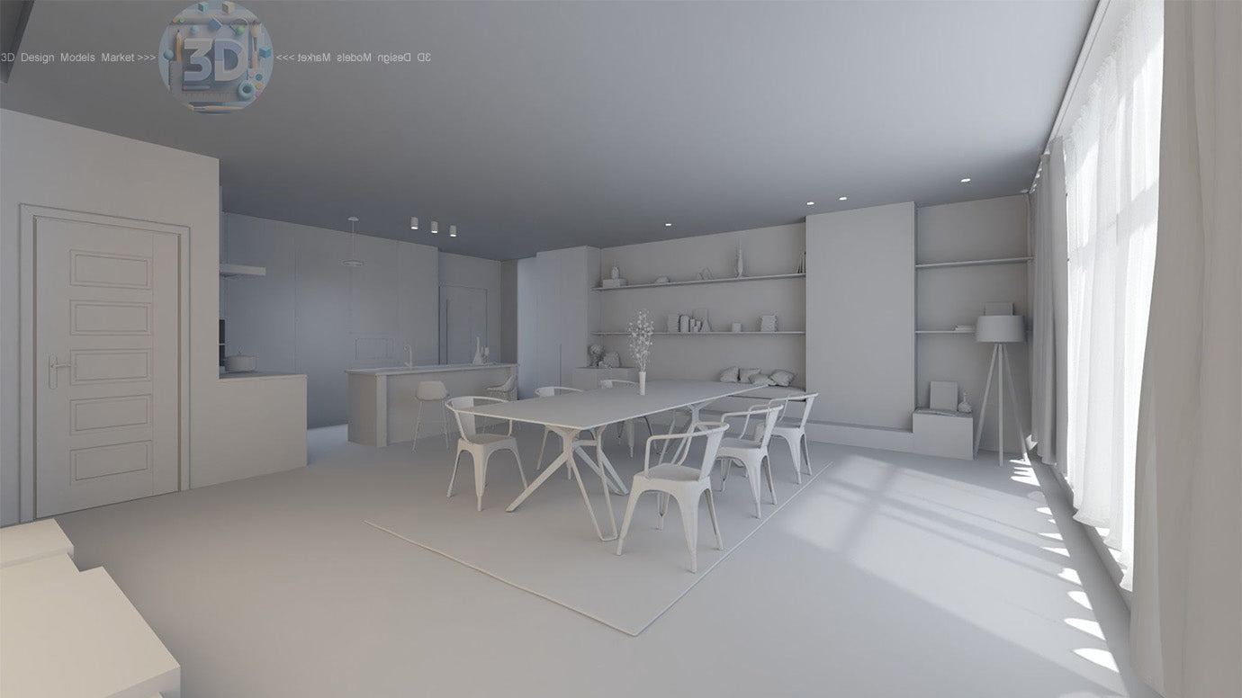 Chinese interior scene 3D model