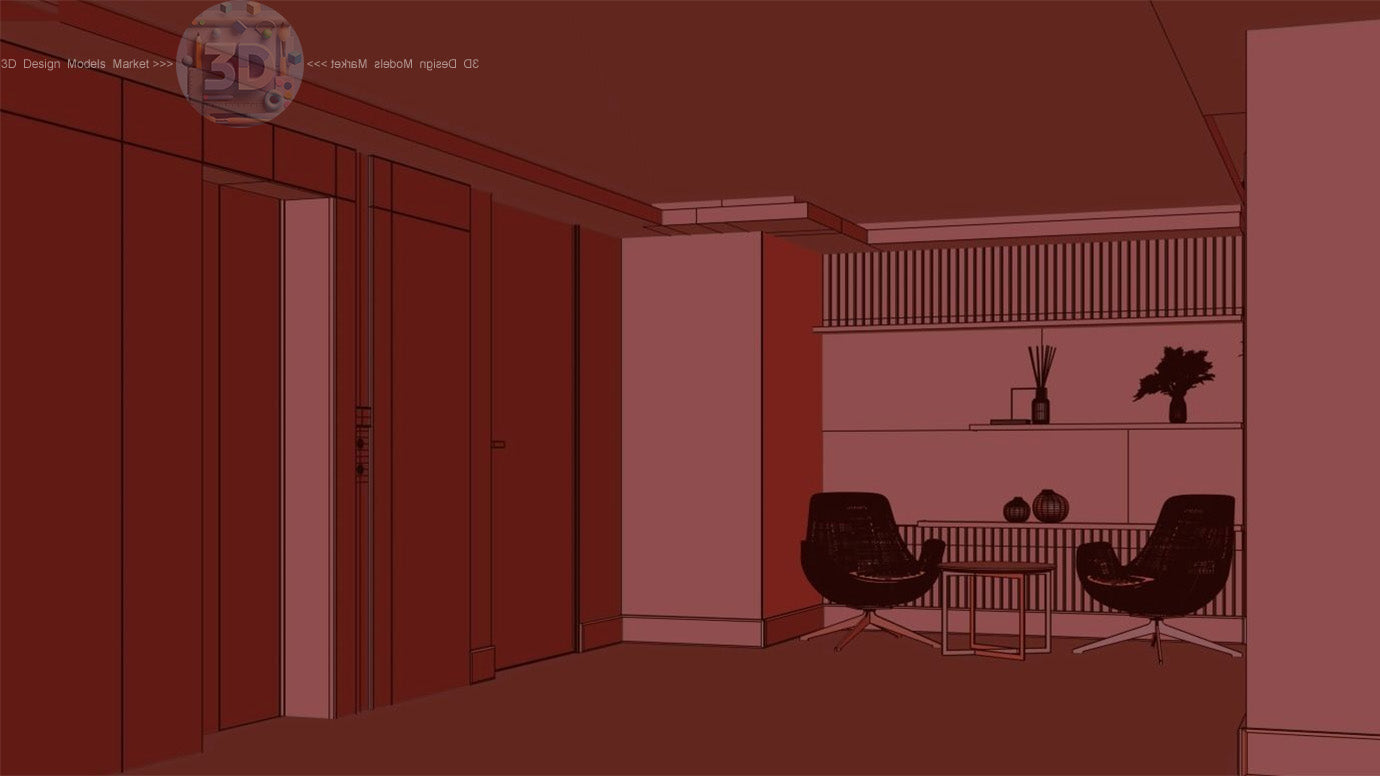 Modern Detailed Secretary Office 3D model