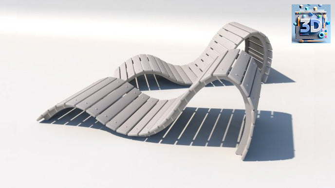 Solid sun chair 3D design Model