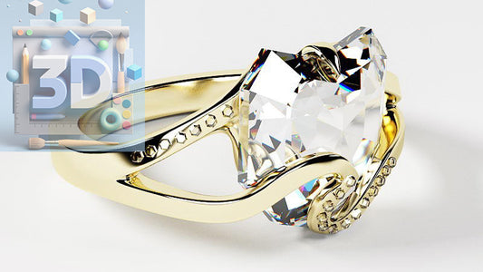 Heart Shaped Diamond Ring 3D Model