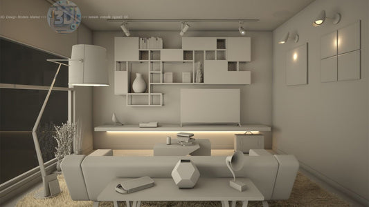 Architectural Interior Scene - Living Room 3D model