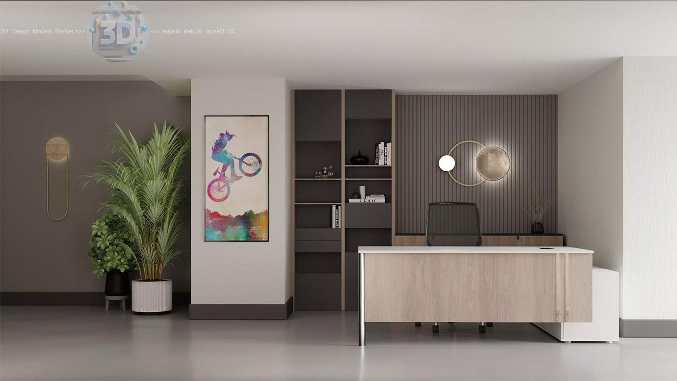 Modern Detailed Secretary Office 3D model