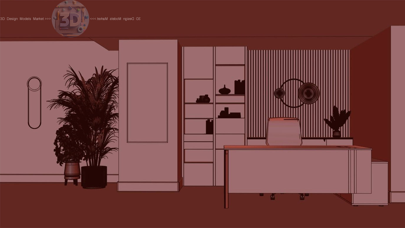Modern Detailed Secretary Office 3D model